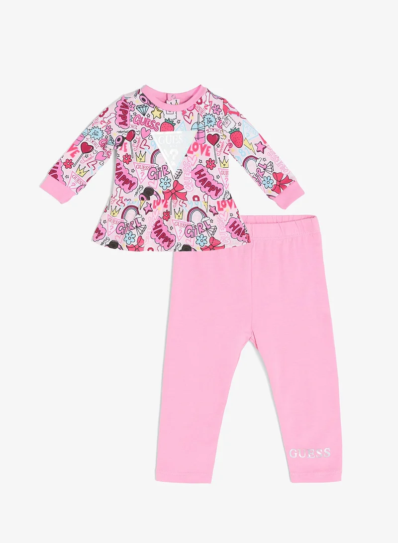 Guess Kids Set Long Sleeve Active Top+Leggings