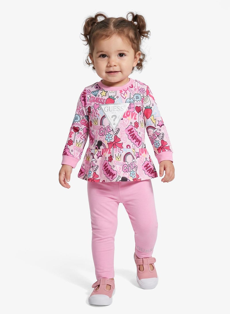 GUESS Kids Set Long Sleeve Active Top+Leggings - Image 1