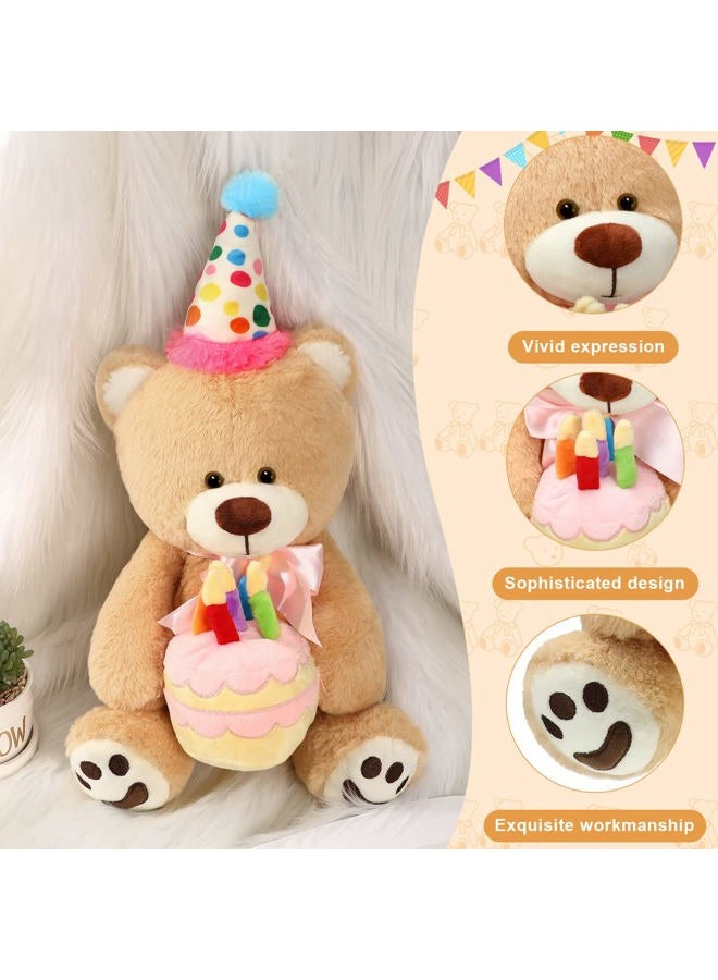 Kasyat 20 Inches Plush Birthday Bear Stuffed Animal Happy Birthday Bear with Cake Stuffed Bear Plush Toy for Kids Boys Girls Birthday Gifts Party Decorations - Image 5