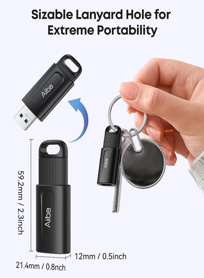 Aiibe 128GB USB 3.0 Flash Drive 100MB/s USB Drive Thumb Drives Retractable Memory Stick Jump Drive for PC Laptop, Black - Image 4