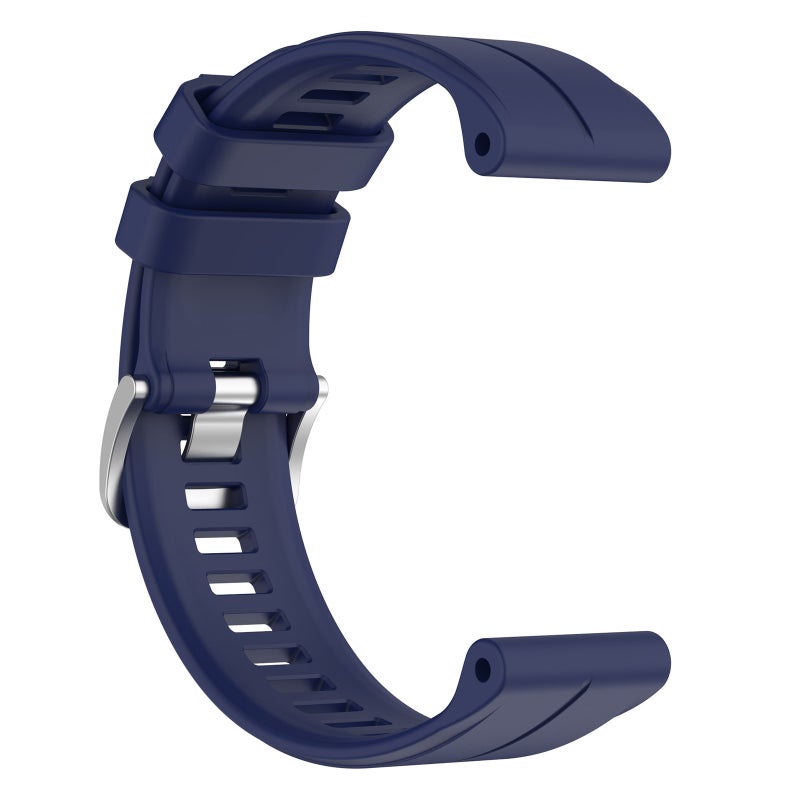 S-TOP For Garmin Instinct 22mm Solid Color Silicone Watch Band(Dark Blue) - Image 3