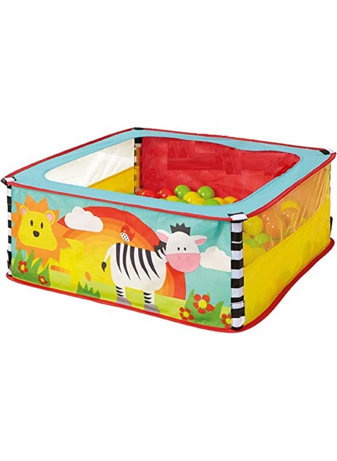 BabyGo - BabyGo Large Size Ball Pool for Kids, Foldable Square Zebra Ball Pool Play Tent Kids, Playground Tent House - Ball Pool Game for 2-5 Years Old Kids, Boys, Girls (Balls not Included) - Image 1