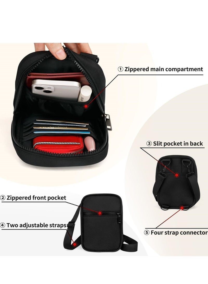 Y&D Trendy Crossbody Bags for Women and Men, Multi Position Purse with 2 Adjustable Straps, Sling Bag, Small Belt Bag Travel, Stylish Black Design - Image 3