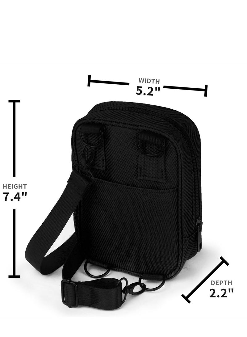 Y&D Trendy Crossbody Bags for Women and Men, Multi Position Purse with 2 Adjustable Straps, Sling Bag, Small Belt Bag Travel, Stylish Black Design - Image 5