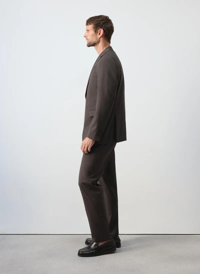Mango Man 30-MARRON Turin 100% Wool Suit Trousers for Men | Best Price UAE