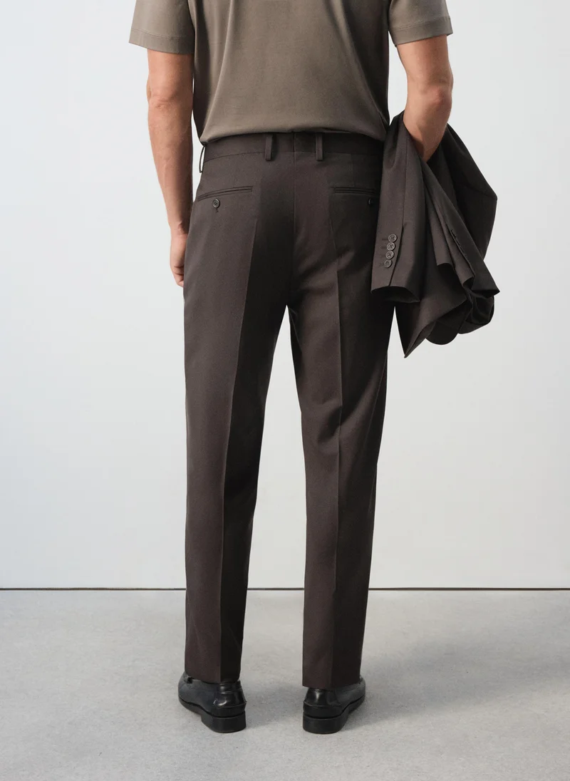Mango Man Turin 100% Wool Suit Trousers