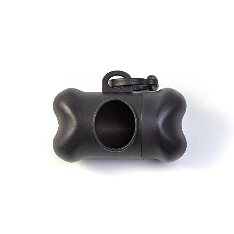 أكياس فضلات الكلاب القابلة للتحلل الحيوي بسماكة مع موزع على شكل عظمة باللون الأسود - Image 1