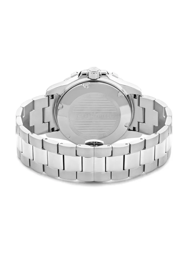 شيروتي 1881 Vallelaghi Men's 44mm Analog Quartz Watch with Green Dial & Stainless Steel Bracelet