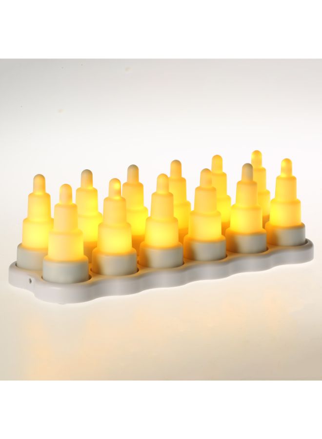 Loquat Pack Of 12 Flameless LED Candle Light Yellow 33 x 10 x 12cm - Image 2