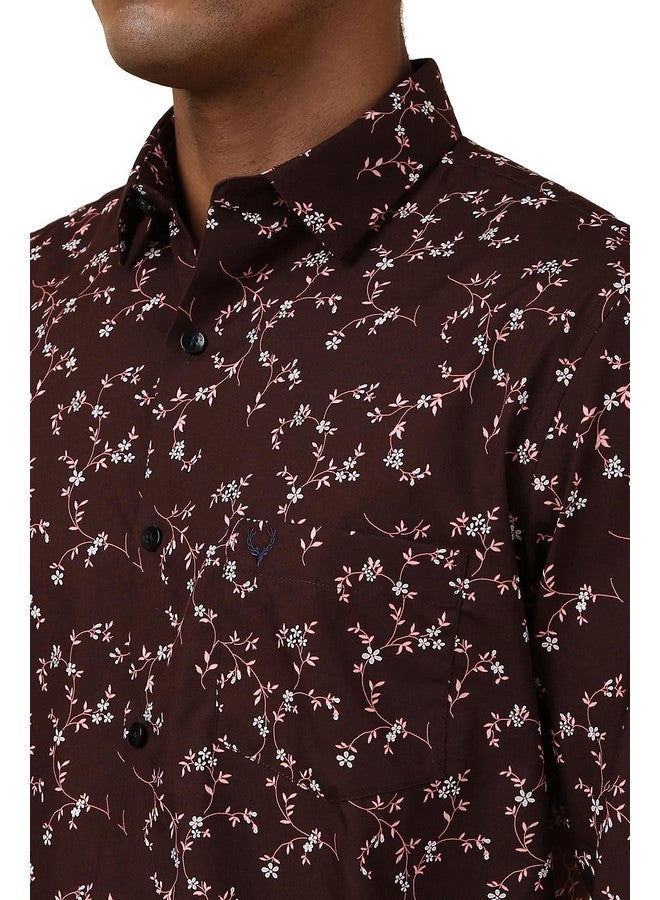 Allen Solly Allen Solly Men's Slim Shirt (ASSFQSPBB27941_Brown - Image 4