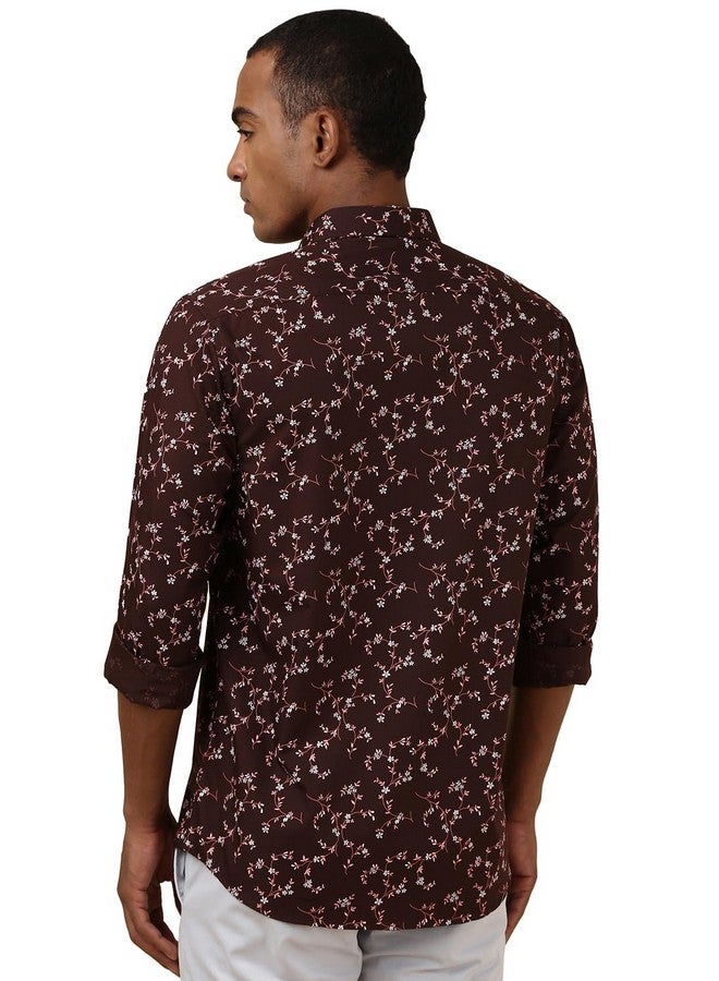 Allen Solly Allen Solly Men's Slim Shirt (ASSFQSPBB27941_Brown - Image 3