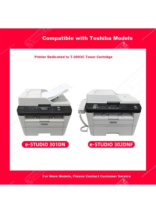 FUSICA Fujisakura T3003c High Capacity Toner Cartridge Compatible With Toshiba Original E-studio 300d 301dn 302dnf Printer Cartridge, Yield: 2600 Pages, Black - Image 2