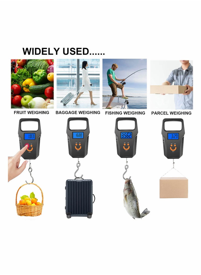 SYOSI - Luggage Scale, KASTWAVE Fish Scale, USB Rechargeable Digital Electronics Hanging Luggage Weight Scales for Family Travel Shopping Fishing, (black) - Image 1