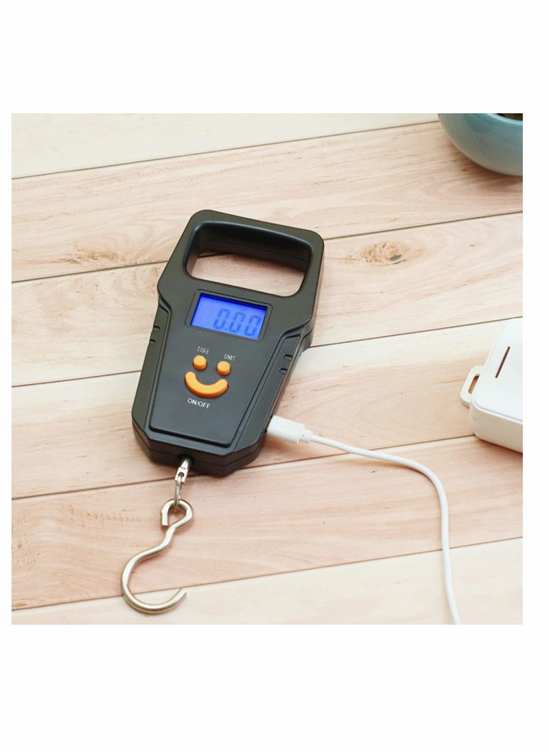 SYOSI - Luggage Scale, KASTWAVE Fish Scale, USB Rechargeable Digital Electronics Hanging Luggage Weight Scales for Family Travel Shopping Fishing, (black) - Image 1