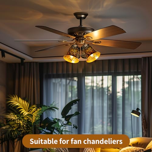 ALUCSET Pendant Light Shades, 4 Pack Ceiling Fan Light Shade Replacements with 1-5/8" Fitter, ALUCSET 4.72" Height and 4-3/4" Diameter, Metal Bell Shaped Cover for Chandelier Pendant Light Wall Sconces - Image 5