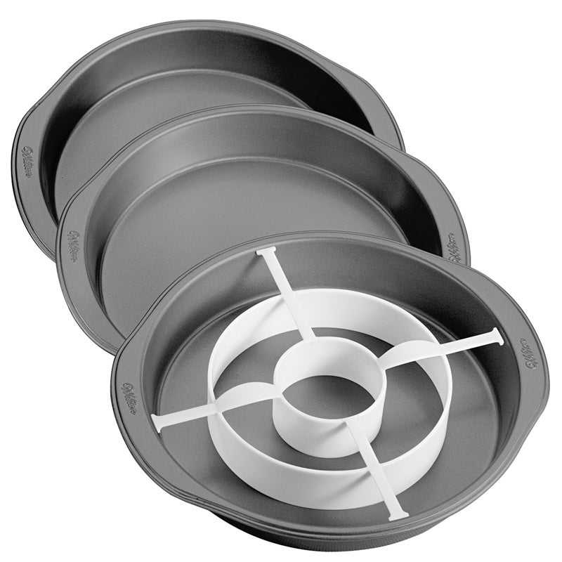 Wilton Round Checkerboard Cake Pan Set 4Piece Steel - Image 2