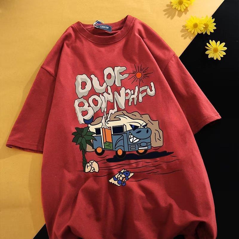 New Short-sleeved T-shirt Men's Summer Korean-style Trendy Simple Half-sleeved Top Hong Kong-style Loose Casual Trendy Brand T-shirt - Image 5