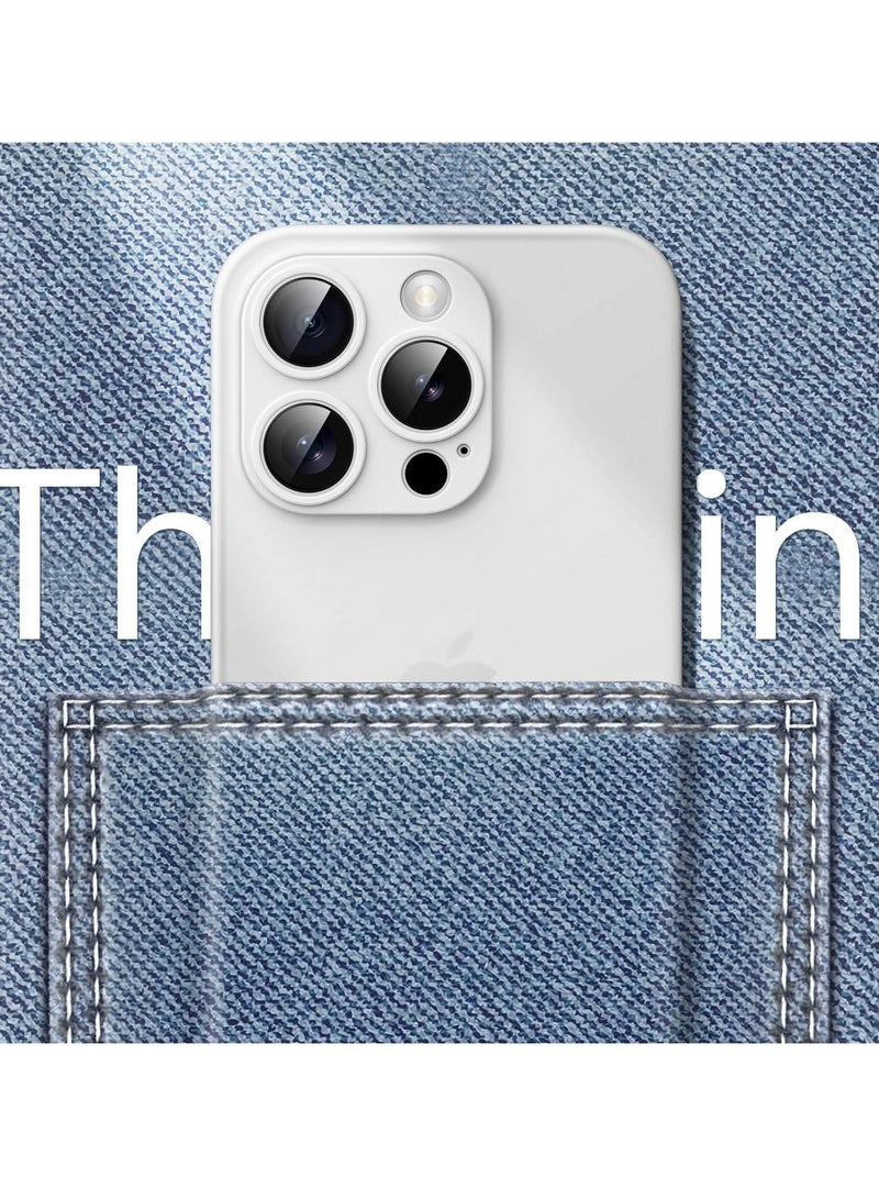 MUNTAQI Ultra Slim Case for iPhone 15 Pro 6.1-Inch – 0.35mm Thin, Camera Lens Cover Full Protection, Lightweight Matte Finish PP Hard Minimalist Case, Support Wireless Charging (White Titanium) - Image 5