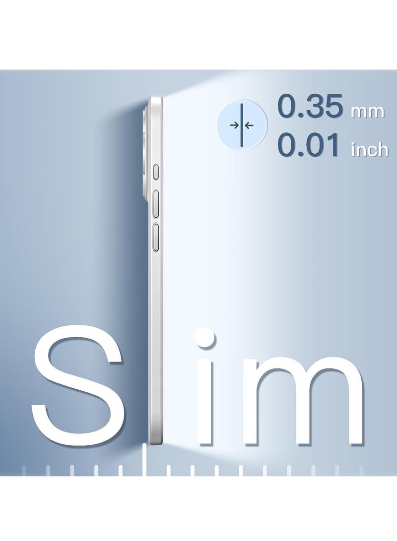 MUNTAQI Ultra Slim Case for iPhone 15 Pro 6.1-Inch – 0.35mm Thin, Camera Lens Cover Full Protection, Lightweight Matte Finish PP Hard Minimalist Case, Support Wireless Charging (White Titanium) - Image 3
