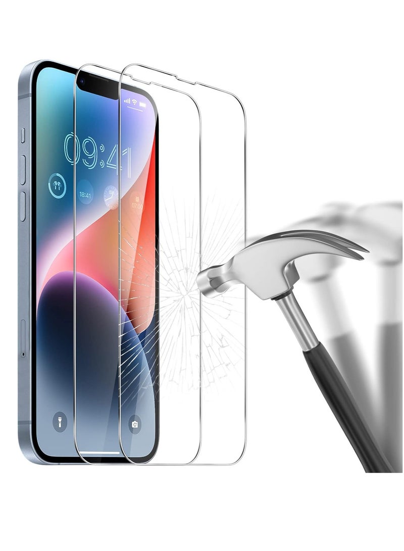 ELTRAZONE iPhone 14 Plus Case [2 Pack] – Crystal Clear Ultra Slim Tempered Glass Screen Protectors, Shockproof Protective Glass for 6.7" (2022) - Image 1