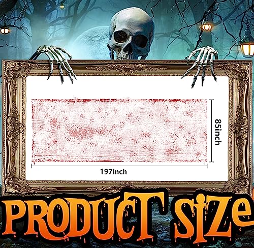 RunNico 197" x 85" Halloween Creepy Cloth - Halloween Spooky Fabric Cloth - Scary Gauze Blood Creepy Cloth for Haunted House Halloween Party Yard Wall Doorway Outdoors Decoration - Image 2