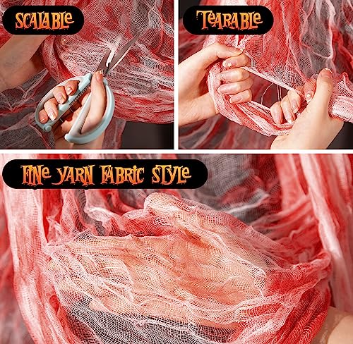 RunNico 197" x 85" Halloween Creepy Cloth - Halloween Spooky Fabric Cloth - Scary Gauze Blood Creepy Cloth for Haunted House Halloween Party Yard Wall Doorway Outdoors Decoration - Image 3