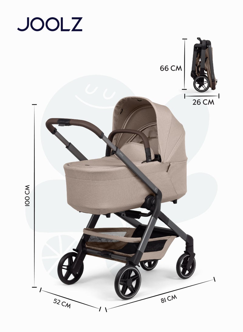 JOOLZ Hub² Compact Stroller | Lightweight, Urban-Friendly, One-Hand Fold, Reversible & Reclining Seat, All-Season Comfort, UPF 50+ Canopy, Smooth 4-Wheel Suspension, Sandy Taupe  - Image 5