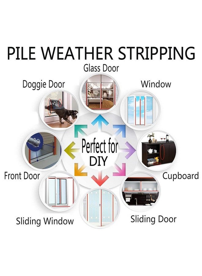 Volo Volo Weather Stripping Brush for Sliding Windows/Doors Frame Side,Pile Self Adhesive Weatherstrip Seal Strip Sealer Draft Stoppers (16.5ft(5m), Grey)  - Image 5