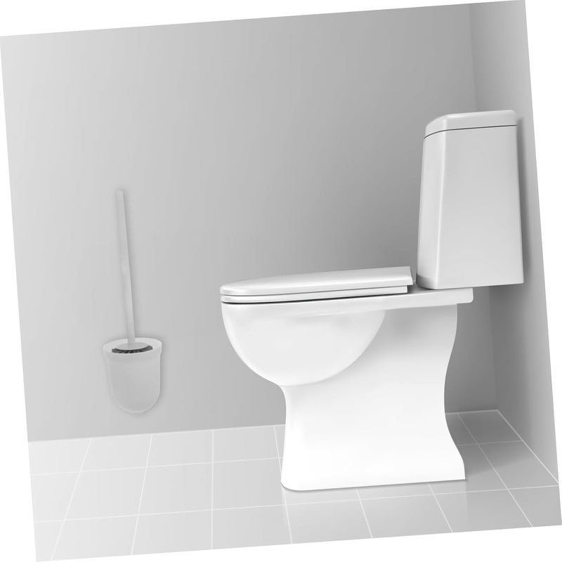 SHERCHPRY 2Pcs Toilet Brush Holder Set Durable Bathroom Scrubber Brush Cups for Toilet Cleaning for Home Hotel Public Restroom Use - Image 5