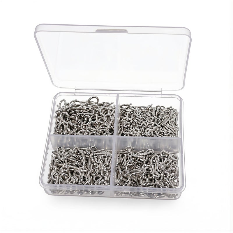 Starter Screw Eye Pins 400Pcs Pre Sorted With Storage Case DIY Craft Supply - Image 1