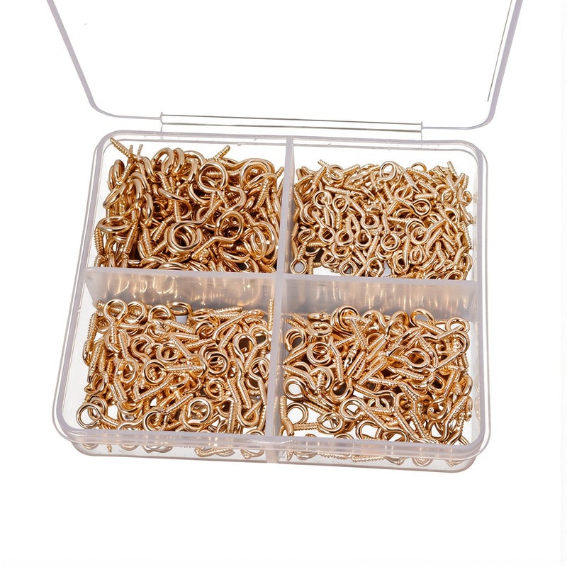 Starter Screw Eye Pins 400Pcs Pre Sorted With Storage Case DIY Craft Supply - Image 2