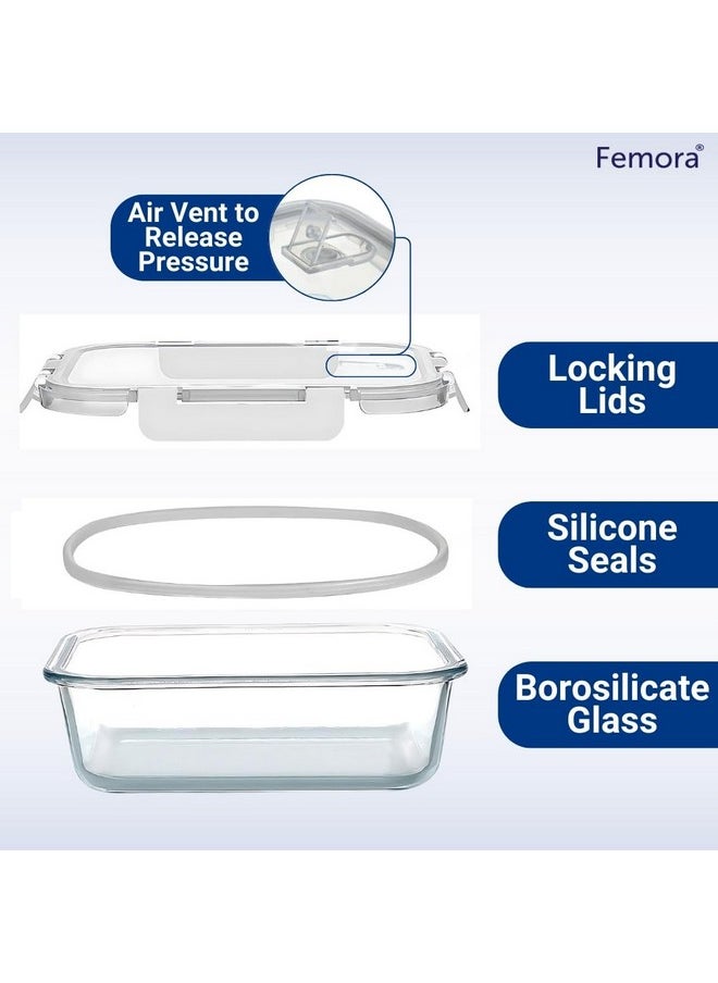 Femora Borosilicate Glass Microwave Safe Square Food Storage Container with Air Vent Lid, 180ml, 300ml, 500ml, 800ml, 1200ml, Set of 5, One Year Free Replacement - pzsku/Z1F11FD1E05D2C708226DZ/45/_/1738306587/06bd9dcb-4675-4b79-ad5d-46a704e725b6