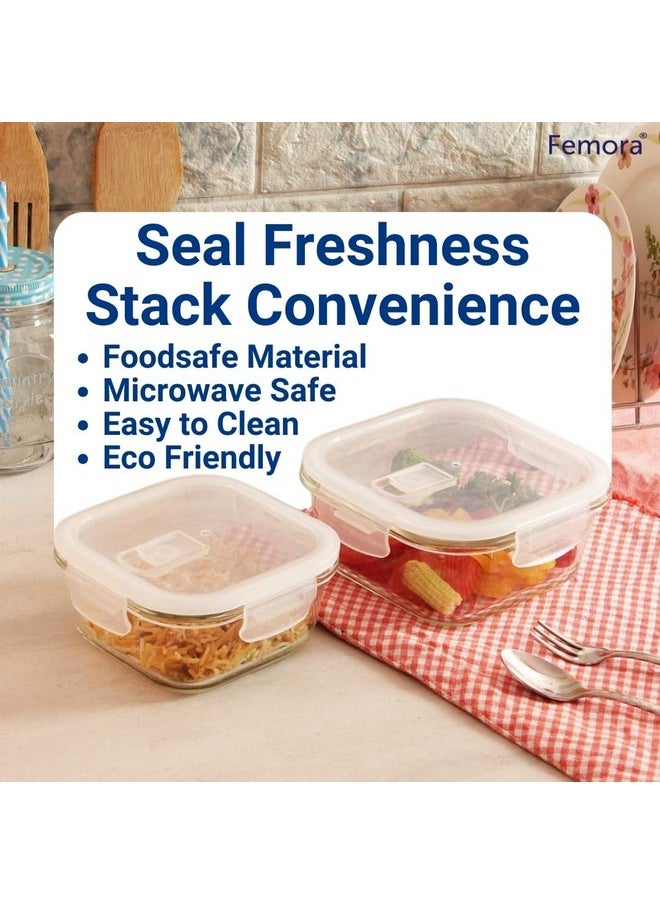 Femora Borosilicate Glass Microwave Safe Square Food Storage Container with Air Vent Lid, 180ml, 300ml, 500ml, 800ml, 1200ml, Set of 5, One Year Free Replacement - pzsku/Z1F11FD1E05D2C708226DZ/45/_/1738306612/069d2451-0ac5-45c0-91ab-7e3703bf641d