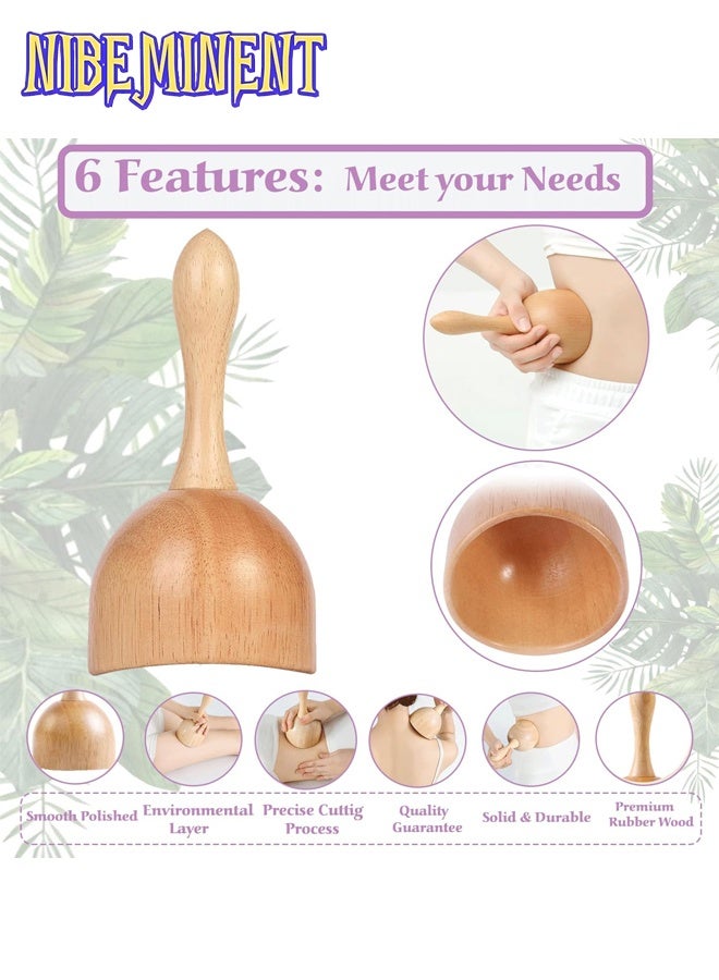 NIBEMINENT 6 Pieces Wood Therapy Kit Massage Tools Kit Wood Massager Roller Gua Sha Roller Pain Relief Body Sculpting Tools for Muscle Pain Relief - Image 2