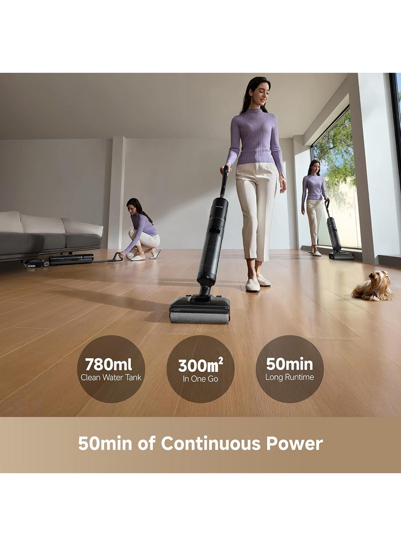 DREAME H12 Pro FlexReach Vacuum Cleaner, 180° Flat Design, 5 Min Drying, 18,000 Pa Suction, 90 °C Hot Cleaning, 50 Min Continuous Cleaning 1400 W HHR44A black - Image 4