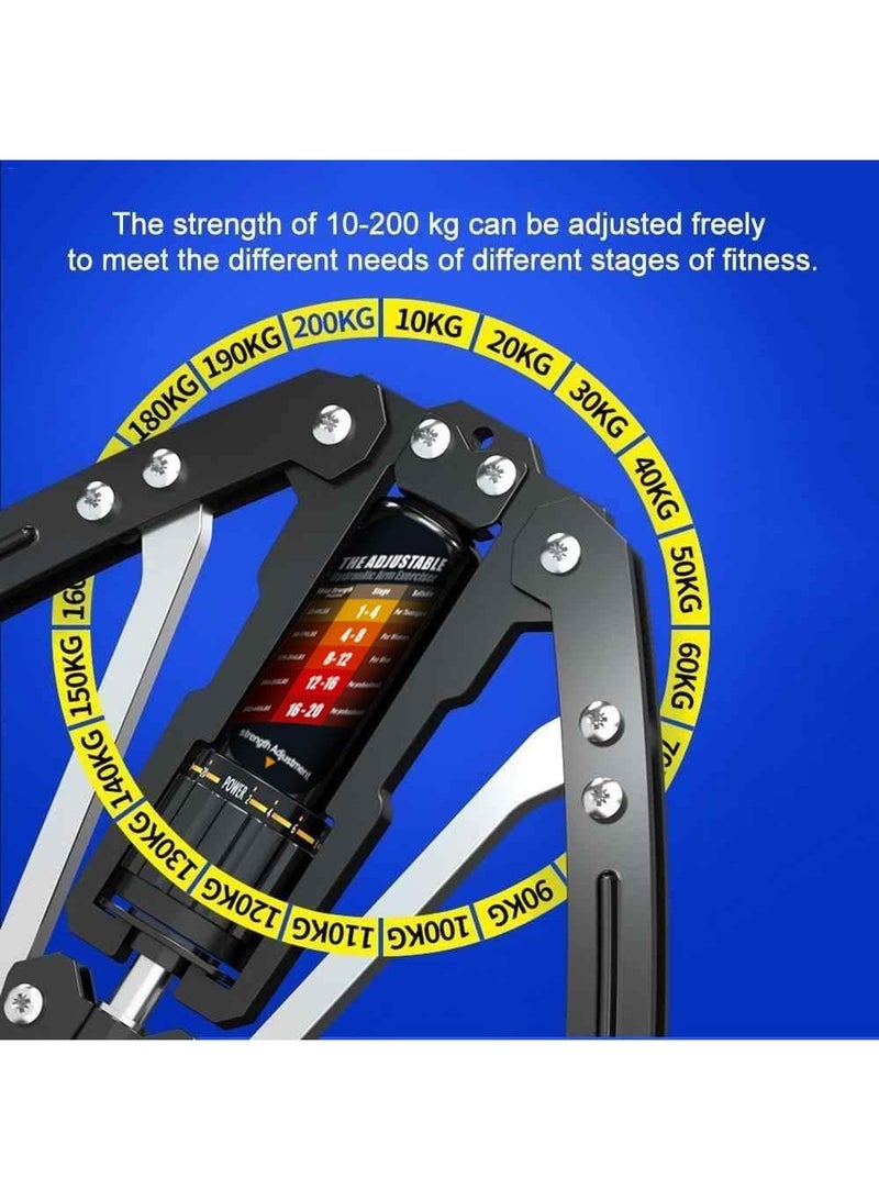 جهاز تمارين الذراع الملتوية - قوة هيدروليكية قابلة للتعديل من 22 إلى 440 رطلاً، جهاز توسيع الصدر المنزلي، معدات لياقة بدنية لتدريب عضلات الكتف، جهاز تقوية تمارين الذراع - Image 4