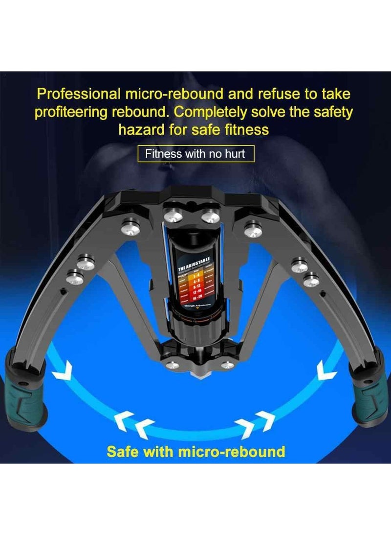 جهاز تمارين الذراع الملتوية - قوة هيدروليكية قابلة للتعديل من 22 إلى 440 رطلاً، جهاز توسيع الصدر المنزلي، معدات لياقة بدنية لتدريب عضلات الكتف، جهاز تقوية تمارين الذراع - Image 5