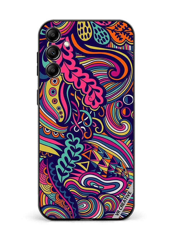 VR CREATIVE Protective Case Cover For Samsung Galaxy A14 5G/A14 Psychedelic Fabric Design  Multicolour - Image 1