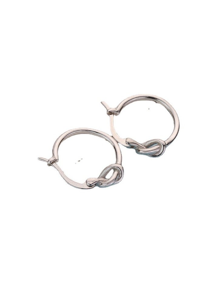 xozgdovg Frosty wind hand knotted earrings women's knotted earrings Hook everything stud earrings  - Image 1