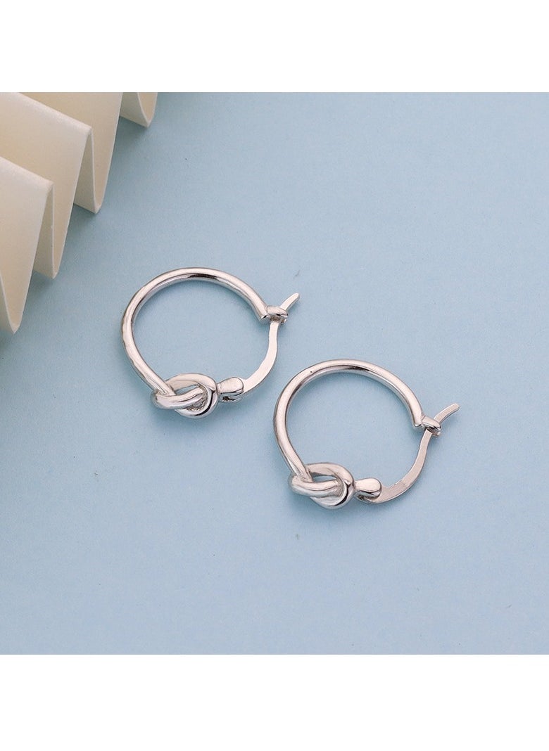 xozgdovg Frosty wind hand knotted earrings women's knotted earrings Hook everything stud earrings  - Image 2