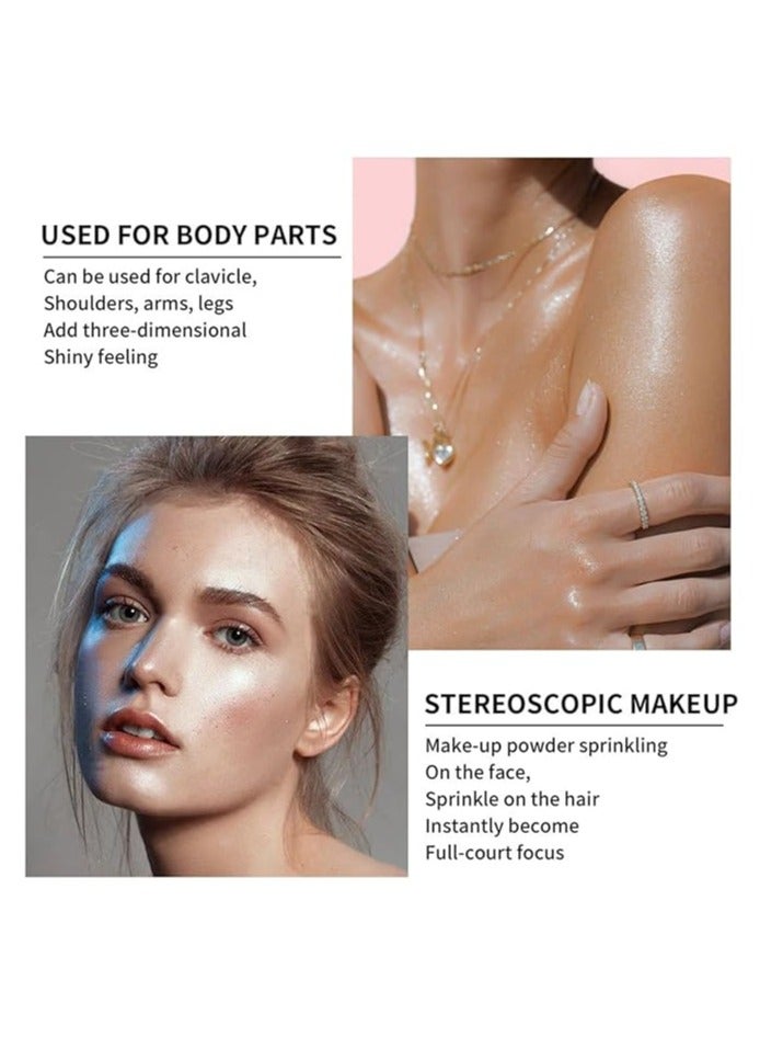 Julystar 3 قطع من مسحوق الجنيات، جلتر الجسم، بودرة تمييز الوجه الطبيعية ثلاثية الأبعاد، بودرة تمييز الجنيات - Image 5