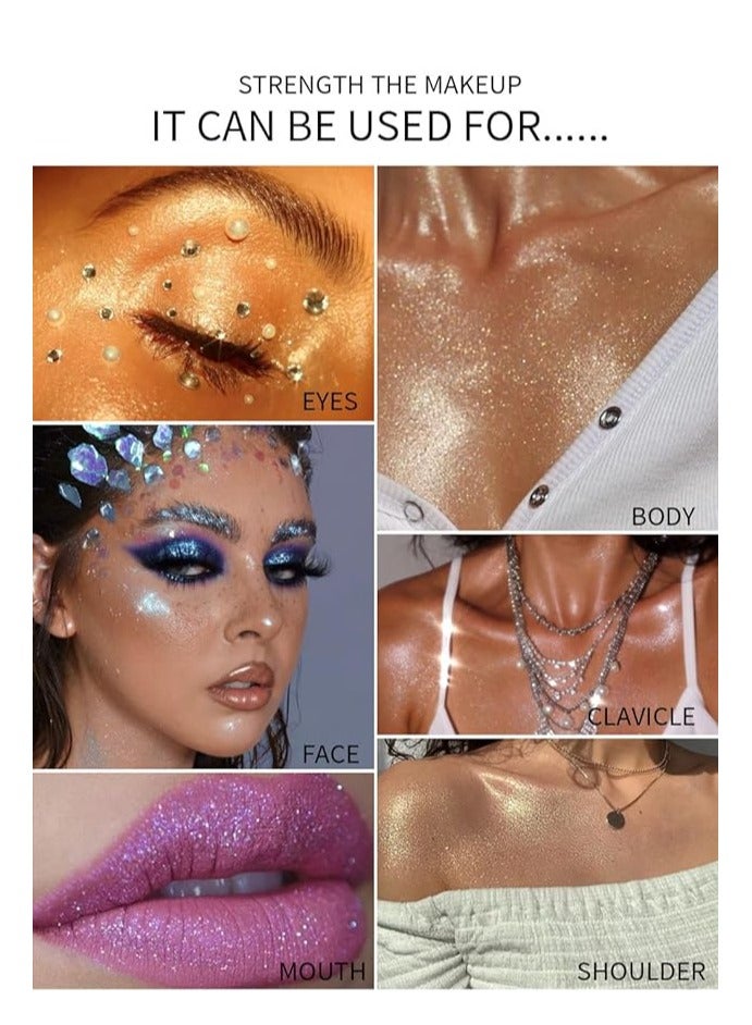 Julystar 3 قطع من مسحوق الجنيات، جلتر الجسم، بودرة تمييز الوجه الطبيعية ثلاثية الأبعاد، بودرة تمييز الجنيات - Image 4