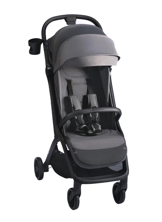 Spacerowy Nubi 2 Stroller Cloudy Grey, Self Folding, Lightweight, Compact, With Cup Holder And Five - Point Safety Harness
