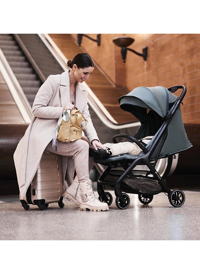 Spacerowy Nubi 2 Stroller Cloudy Grey, Self Folding, Lightweight, Compact, With Cup Holder And Five - Point Safety Harness
