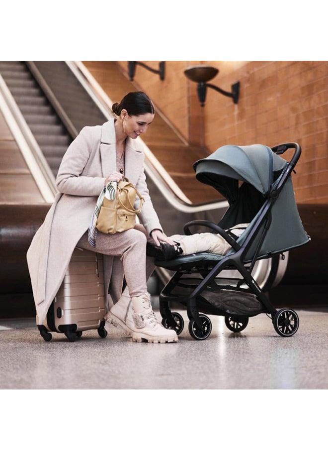 Spacerowy Nubi 2 Stroller Cloudy Grey, Self Folding, Lightweight, Compact, With Cup Holder And Five - Point Safety Harness