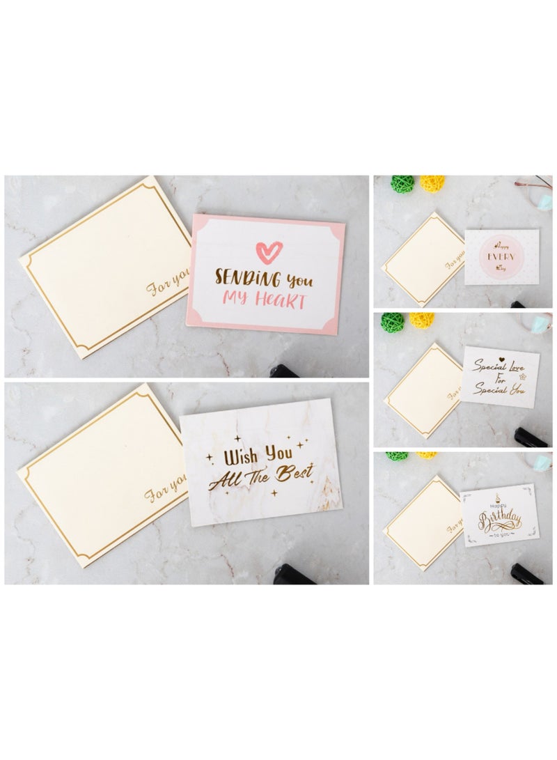 Generic 10PCS Mini Greeting Cards with Envelopes – 5 Gold Foil Designs (2 Each), 9.5×7cm –  for Weddings, Birthdays, Gifts, and Celebrations  - Image 1