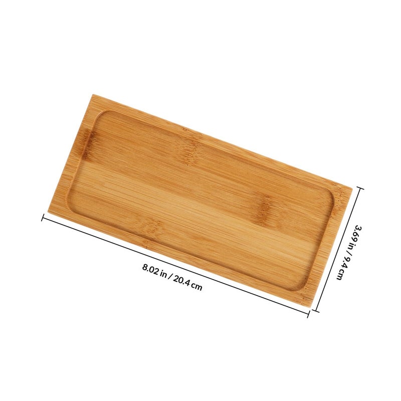 Natural Wood Rectangular Serving Tray for Coffee Snacks Bathroom Home Eco Friendly Organizer - Image 3