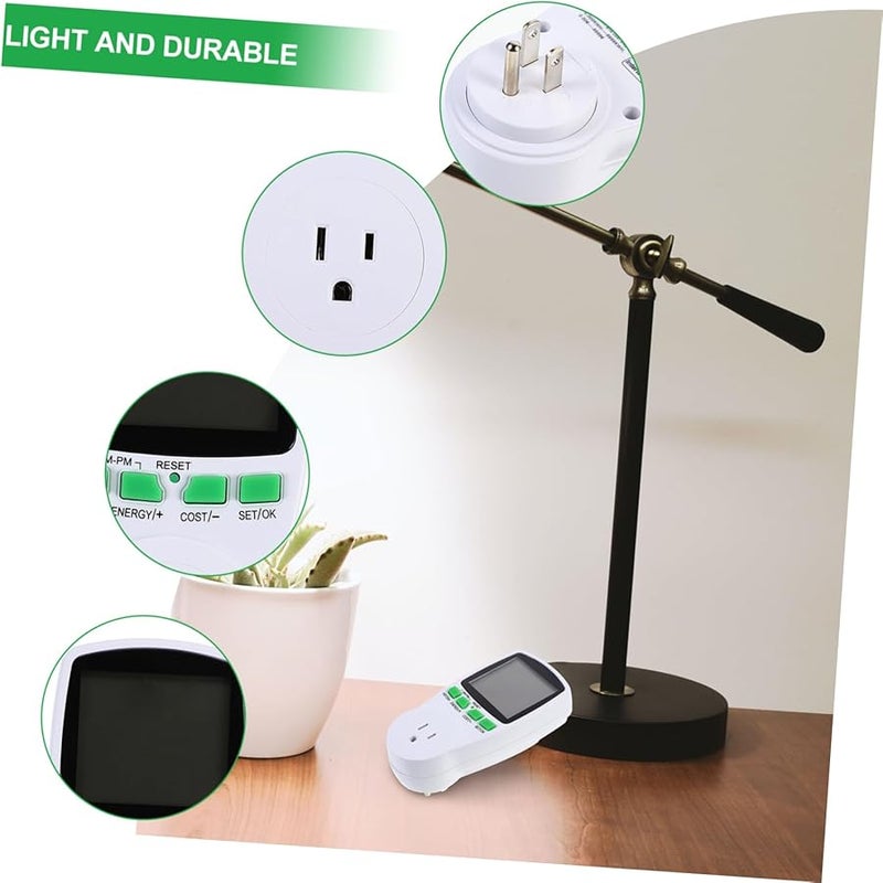Plug In Power Energy Monitor Socket With LCD Display For Home Appliances Voltage Cost - Image 4