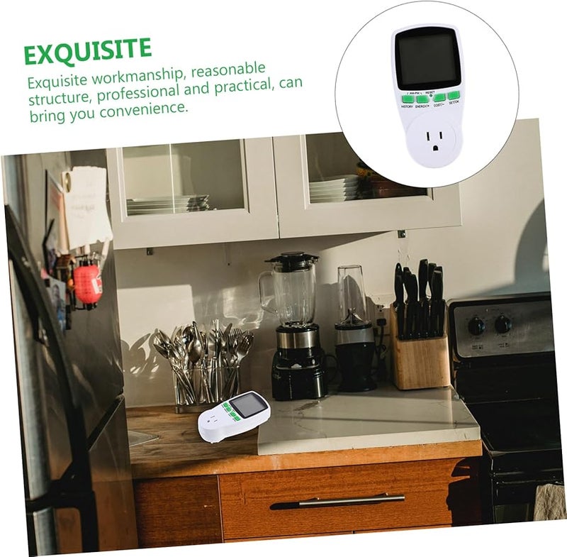 Plug In Power Energy Monitor Socket With LCD Display For Home Appliances Voltage Cost - Image 3