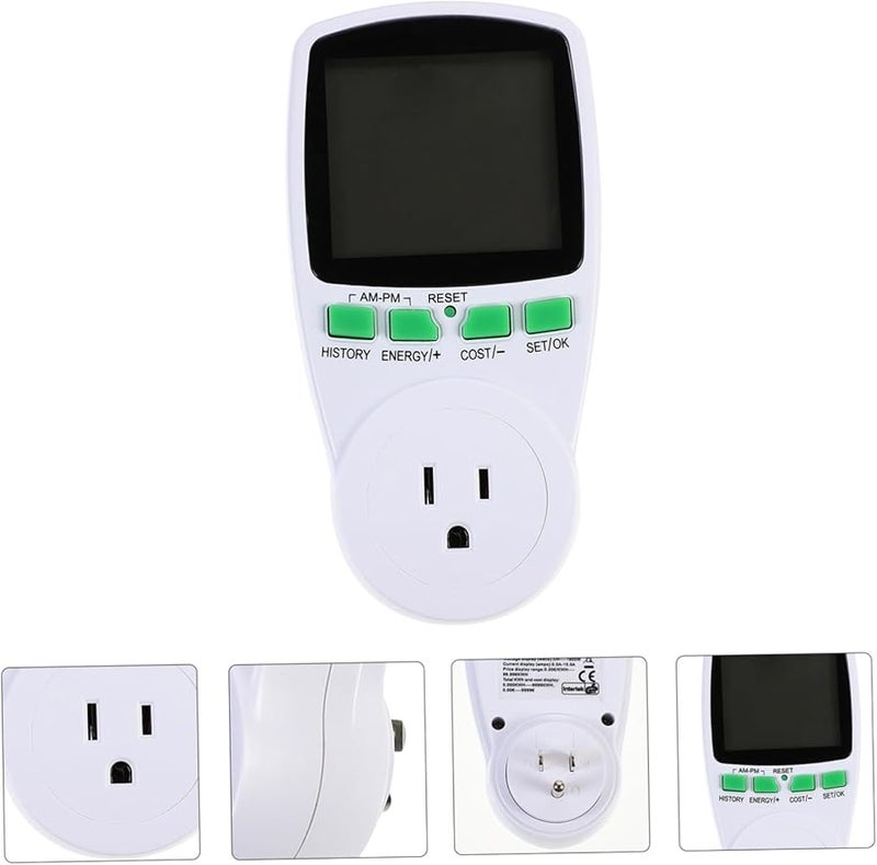Plug In Power Energy Monitor Socket With LCD Display For Home Appliances Voltage Cost - Image 5